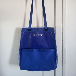 Outdoor Voices "Doing Things" Waterproof Blue Convertible Tote Bag Backpack